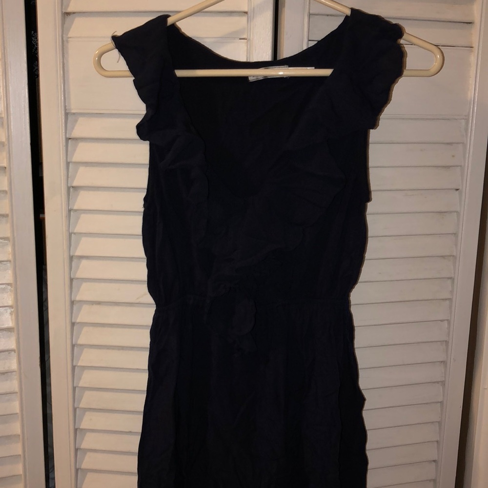 Navy Blue Ruffled Dress